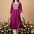Purple women ethnic motifs embroidered sequinned kurta