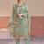 Sea green color beautiful gold silk fabric designer embroidered suit