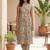 Cream women printed regular multicolor color pure cotton kurta with trousers