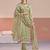 Pista color beautiful gold silk fabric designer embroidered suit