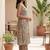 Cream women printed regular multicolor color pure cotton kurta with trousers