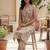 Cream women printed regular multicolor color pure cotton kurta with trousers
