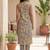 Cream women printed regular multicolor color pure cotton kurta with trousers