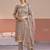 Grey color beautiful gold silk fabric designer embroidered suit