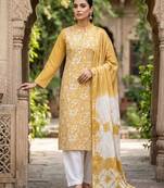 Mustard color designer printed ethnic partywear salwar kameez
