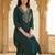 Green women ethnic motifs embroidered regular thread work kurta with trousers