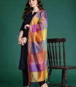 Black kurta with trousers & with dupatta