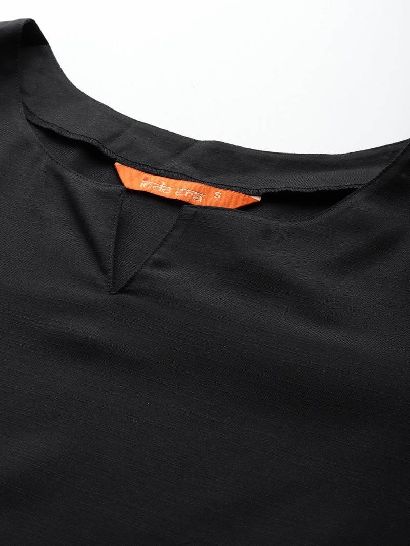 Black kurta with trousers & with dupatta