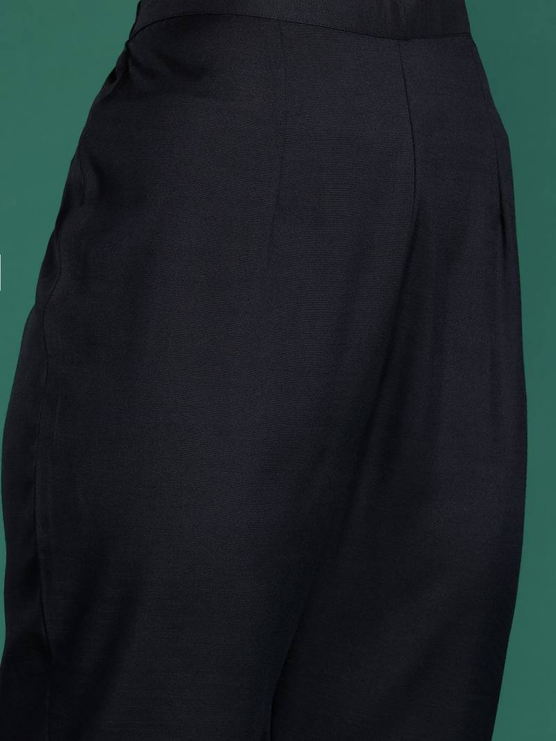 Black kurta with trousers & with dupatta