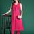 Pink pleated kurta with trousers