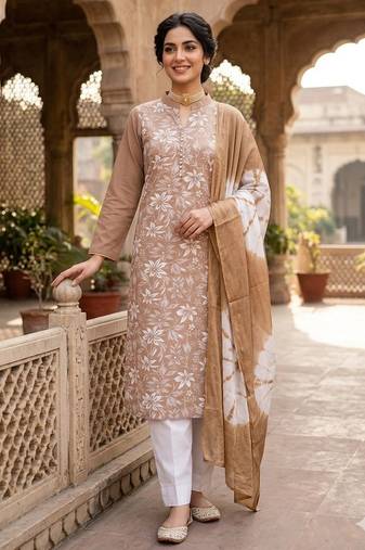 Mouve color designer printed ethnic partywear salwar kameez
