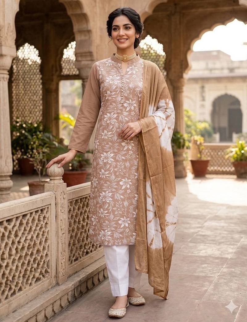 Mouve color designer printed ethnic partywear salwar kameez