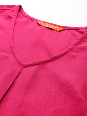 Pink pleated kurta with trousers 2
