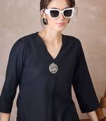 Black women regular liva kurta with trousers