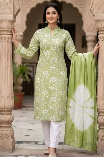 Green color designer printed ethnic partywear salwar kameez