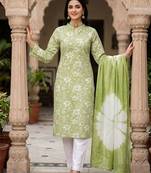 Green color designer printed ethnic partywear salwar kameez