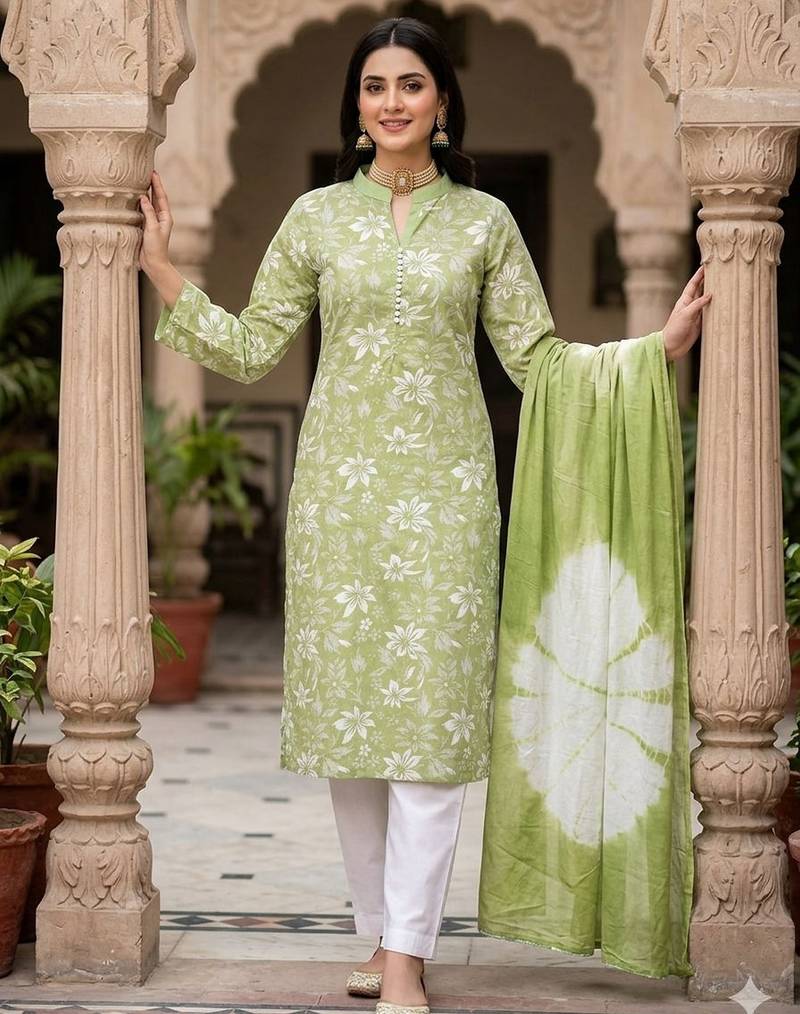 Green color designer printed ethnic partywear salwar kameez