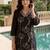 Black women floral embroidered regular thread work kurta with trousers
