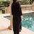 Black women floral embroidered regular thread work kurta with trousers