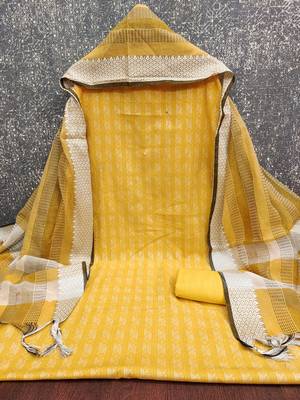 Yellow color wevon designer ethnic partywear salwar kameez 2