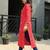 Red leheriya printed mirror work cotton straight kurta