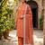 Orange color wevon designer ethnic partywear salwar kameez