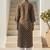 Grey women ethnic motifs printed sequinned kurta