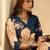 Teal women floral printed  straight kurta with trousers