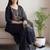 Black women ethnic motifs embroidered thread work kurta with palazzos & dupatta