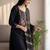 Black women ethnic motifs embroidered thread work kurta with palazzos & dupatta