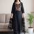 Black women ethnic motifs embroidered thread work kurta with palazzos & dupatta