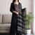 Black women ethnic motifs embroidered thread work kurta with palazzos & dupatta