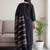 Black women ethnic motifs embroidered thread work kurta with palazzos & dupatta