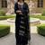 Black women ethnic motifs embroidered regular thread work pure cotton kurta with palazzos & with dupatta