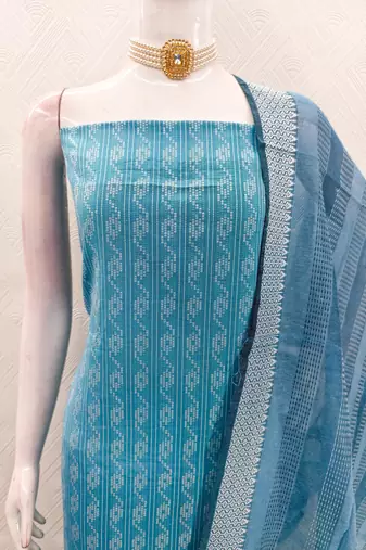Blue color wevon designer ethnic partywear salwar kameez