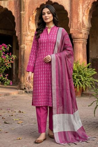 Pink color wevon designer ethnic partywear salwar kameez