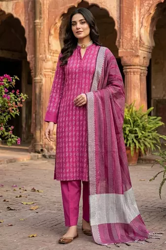 Pink color wevon designer ethnic partywear salwar kameez