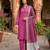 Pink color wevon designer ethnic partywear salwar kameez