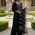Black women ethnic motifs embroidered regular thread work pure cotton kurta with palazzos & with dupatta