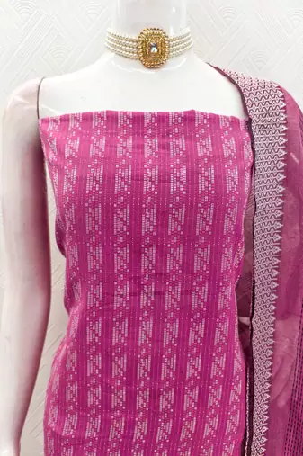 Pink color wevon designer ethnic partywear salwar kameez