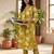 Mustard women floral printed regular pure cotton kurta with trousers