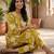 Mustard women floral printed regular pure cotton kurta with trousers