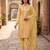 Yellow color wevon designer ethnic partywear salwar kameez