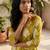 Mustard women floral printed regular pure cotton kurta with trousers