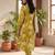 Mustard women floral printed regular pure cotton kurta with trousers