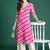 Pink leheriya printed mirror work kurta