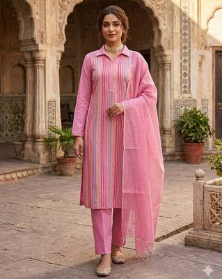 Pink color wevon designer ethnic partywear salwar kameez 1
