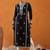 Black women ethnic motifs embroidered thread work kurta