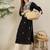 Black women floral embroidered thread work kurta