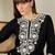 Black women floral embroidered thread work kurta